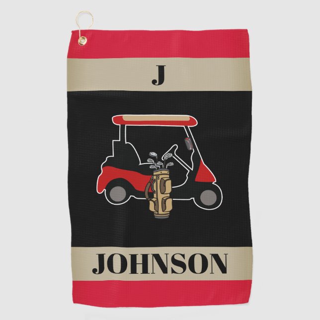 Serviette De Golf Custom Monogrammed Personalized Two-Tone (Devant)
