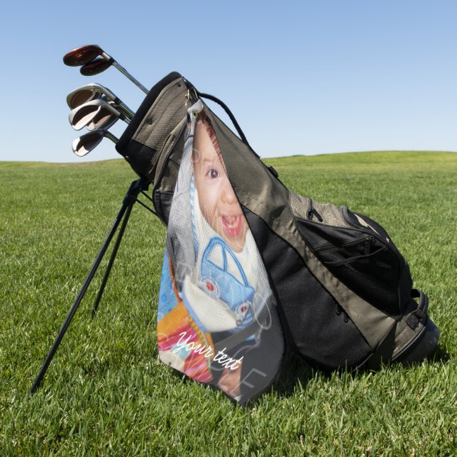 Serviette De Golf Customisez-le avec votre photo et votre texte (Vert)