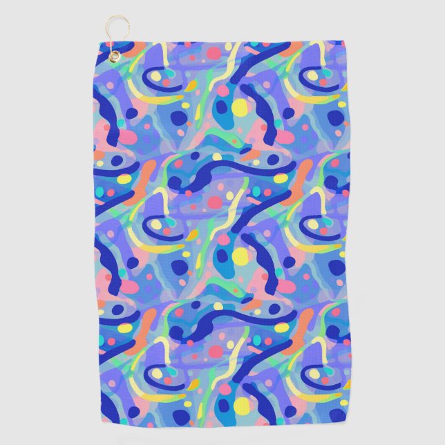 Serviette De Golf Cute Abstrait Pastel Neon Motif répétitif (Devant)