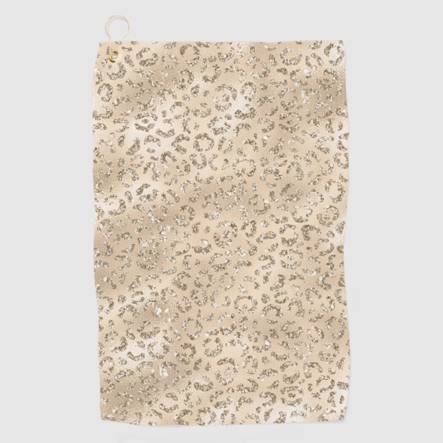 Serviette De Golf Cute brun Cheetah Leopard Motif d'impression (Devant)