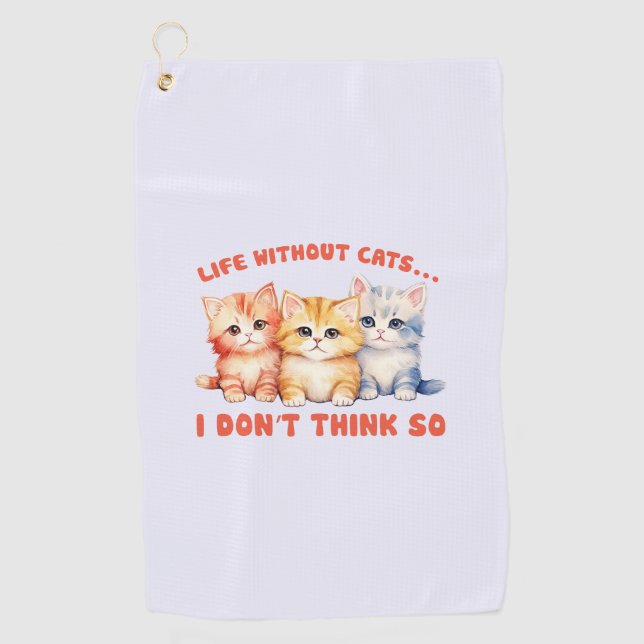 Serviette De Golf Cute Chatons Colorés - Vie Sans Chats? (Devant)