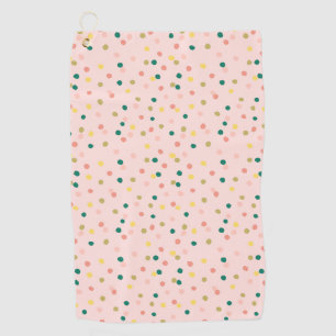 Serviette De Golf Cute Confetti Pois Motif Blush Green