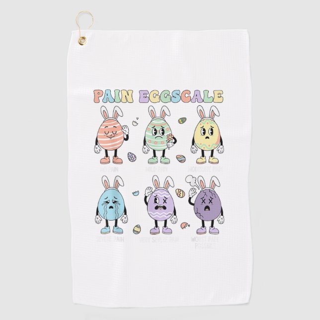Serviette De Golf Cute Eggs Pain Scale Nurse Triage ICU Assessment E (Devant)