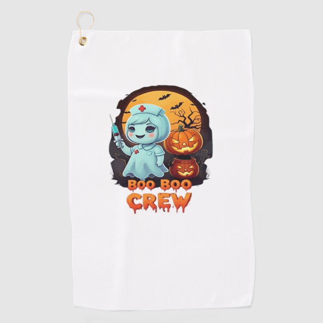 Serviette De Golf Cute Ghost Nurse - Boo Boo Crew Halloween Fun Clas (Devant)