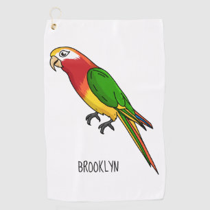 Serviette De Golf Cute happy parrot