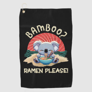 Serviette De Golf Cute Koala manger Ramen Vintage soleil