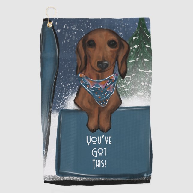 SERVIETTE DE GOLF DACHSHUND  (Devant)