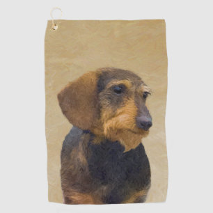 Serviette De Golf Dachshund (À poils durs) Peinture Chien Art origin