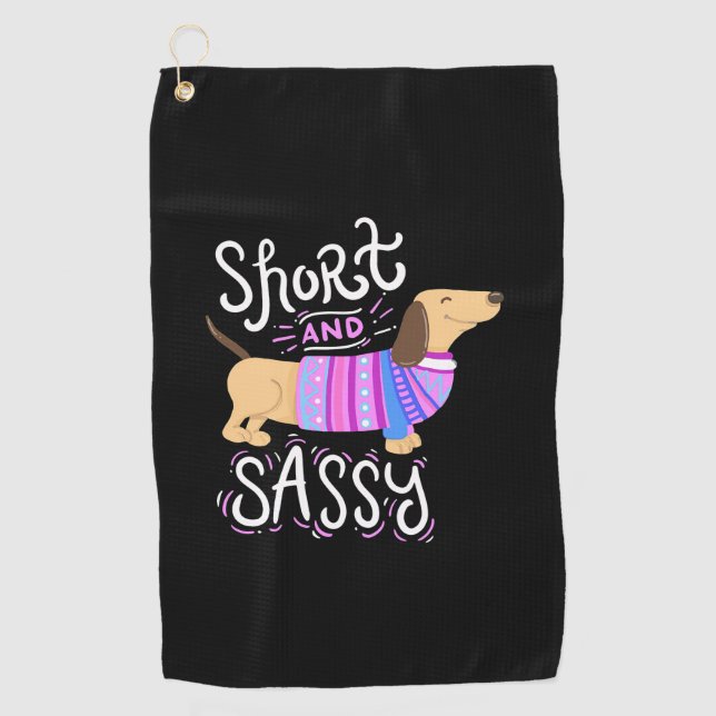 Serviette De Golf Dachshund Court Et Sassy (Devant)