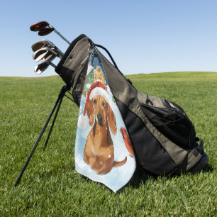 Serviette De Golf Dachshund Winter Wonderland Christmas Joy