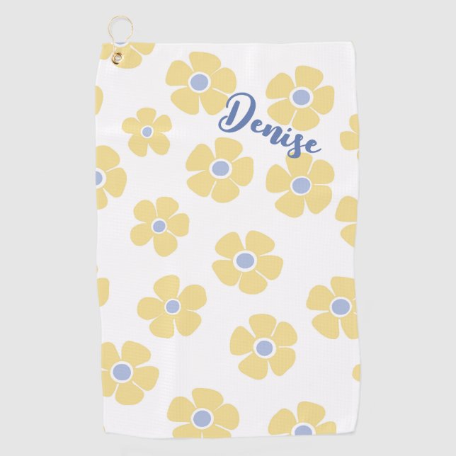 Serviette De Golf Daisées jaunes (Devant)