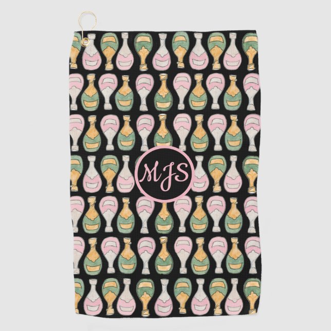 Serviette De Golf Dames Motifs en bouteille de champagne (Devant)