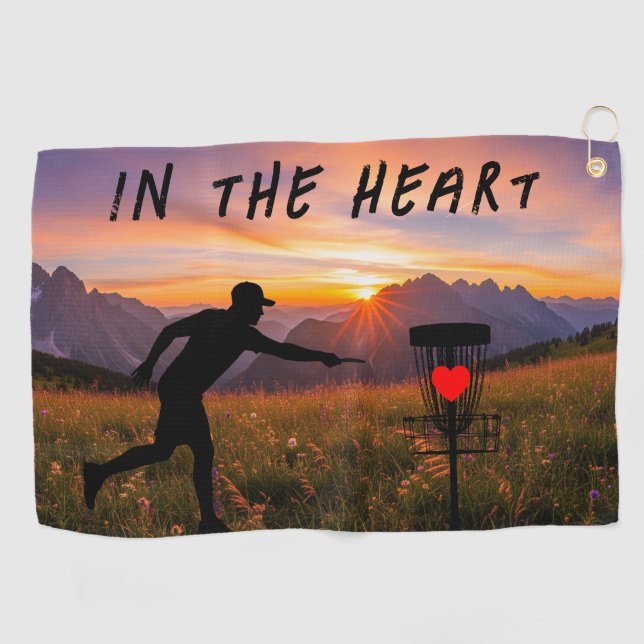 Serviette De Golf Dans le disque cardiaque (Horizontal)