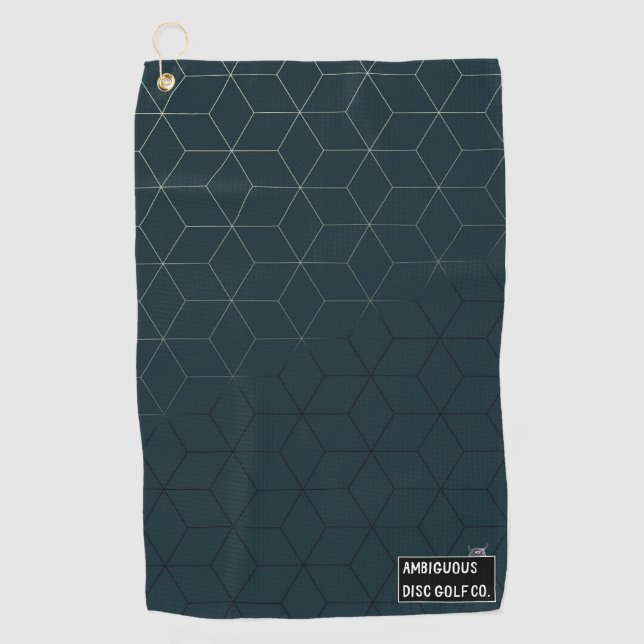 Serviette de golf de disque géométrique avec clip  (Devant)