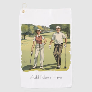Serviette de golf de Golfeurs Vintages personnalis