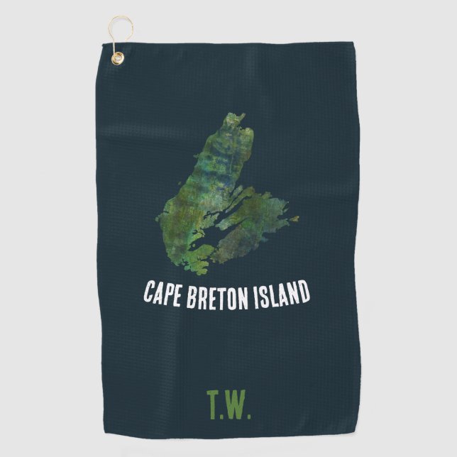Serviette de golf de l'île du Cap-Breton - Initial (Devant)