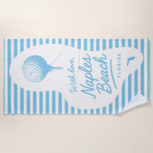 Serviette de golf de plage de Naples avec amour