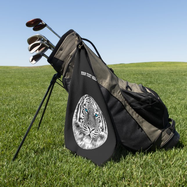 Serviette De Golf Décor bleu tigre sur un (Vert)