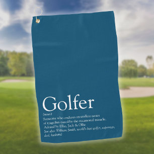 Serviette De Golf Définition de Golfeur personnalisé Bleu moderne