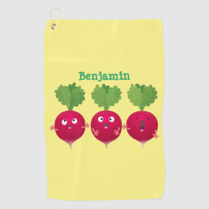 Serviette De Golf Des radis mignons chantant des légumes de dessin a