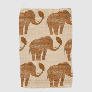 Serviette De Golf Design d'art tribal des éléphants