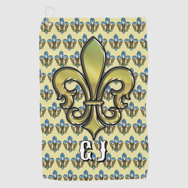 Serviette De Golf Design De Golf Élégant Personnalisé Fleur De Lis (Devant)