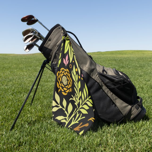 Serviette De Golf Design floral 18 (Vert)