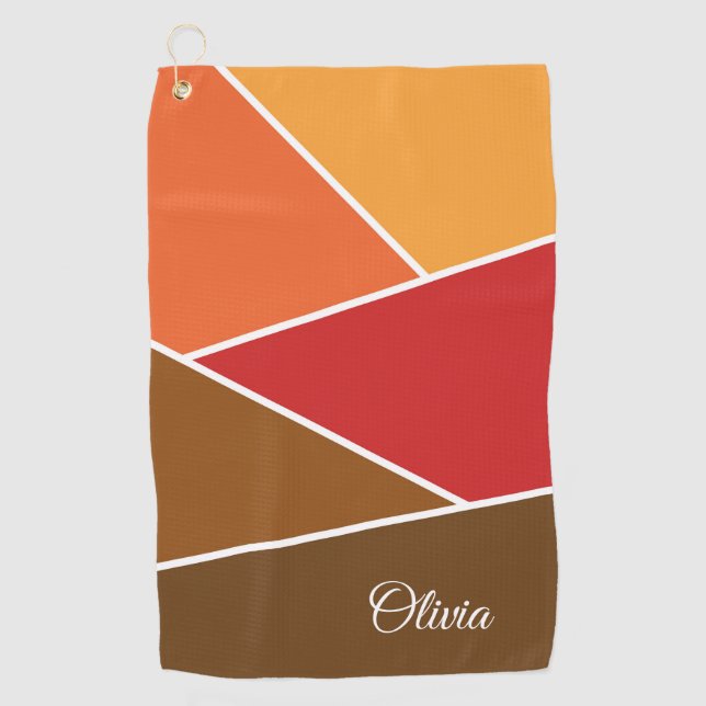 Serviette De Golf Design géométrique de style rétro (Devant)