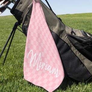 Serviette De Golf Design moderne À damiers Monogramme
