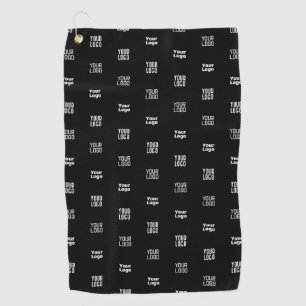 Serviette De Golf Design moderne à trois logos Motif noir modifiable