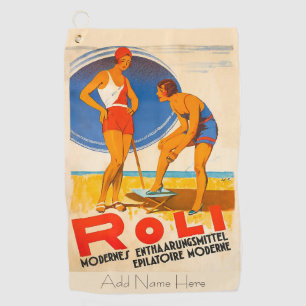 Serviette de golf design personnalisée des années 