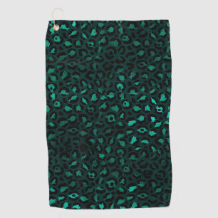 Serviette De Golf Design turquoise et Gold Leopard Series 4