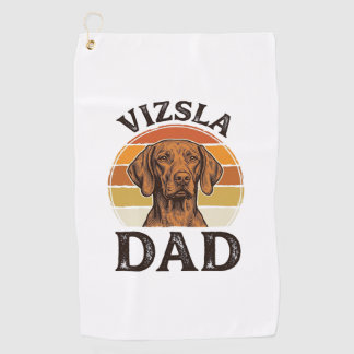 Serviette De Golf Dessin de chien gravure vintage Papa Vizsla_1
