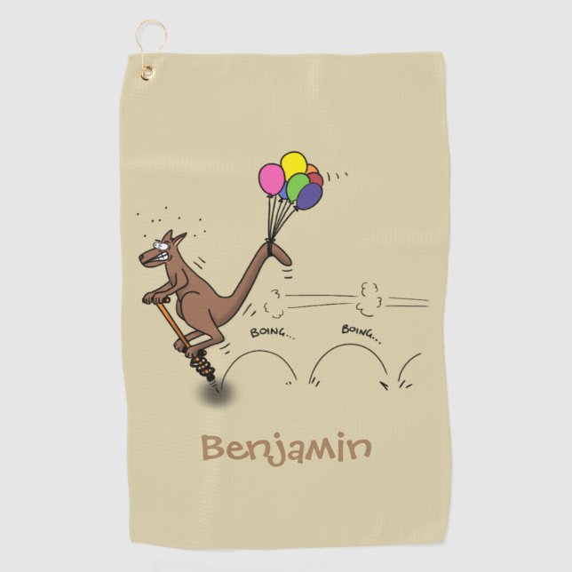 Serviette De Golf Dessin d'humour australien kangourou (Devant)