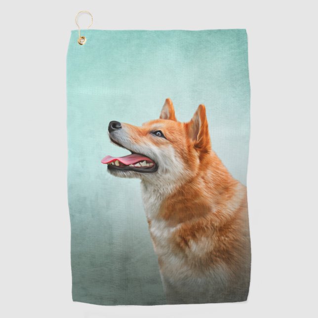 Serviette De Golf Dessin du chien japonais Shiba Inu (Devant)