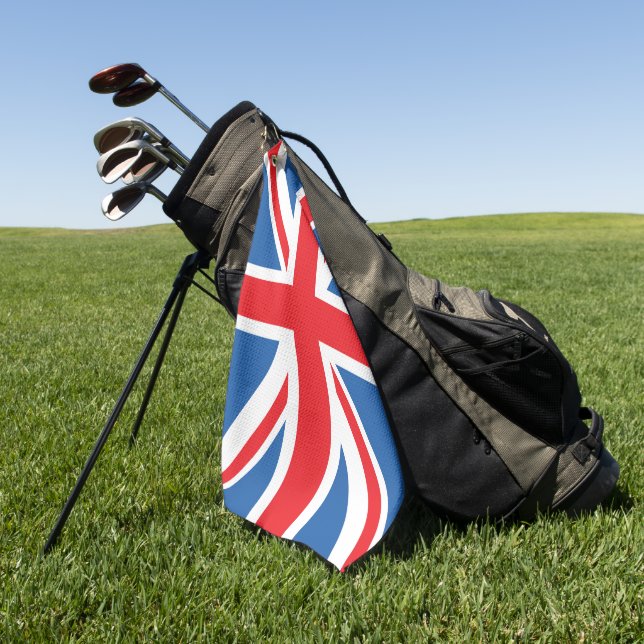 Serviette De Golf Dessin du drapeau britannique (Vert)