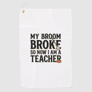 Serviette De Golf Dessin Halloween Vintage Prof Sympa Balai Cassé