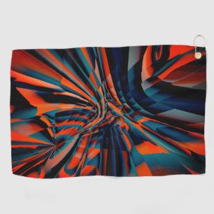 Serviette De Golf Dessin orange des carrés alignés sur une base tord