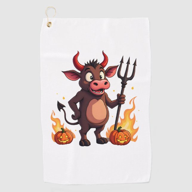 Serviette De Golf Devil Cow Mischief (Devant)