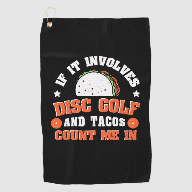 Serviette De Golf Disk Golf Et Tacos Me Comptent (Devant)