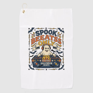 Serviette De Golf DJ Ghost Spooky Beats Gravure Vintage Halloween