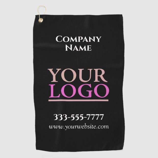 Serviette De Golf do-it-yourself votre logo, nom commercial en Casqu (Devant)