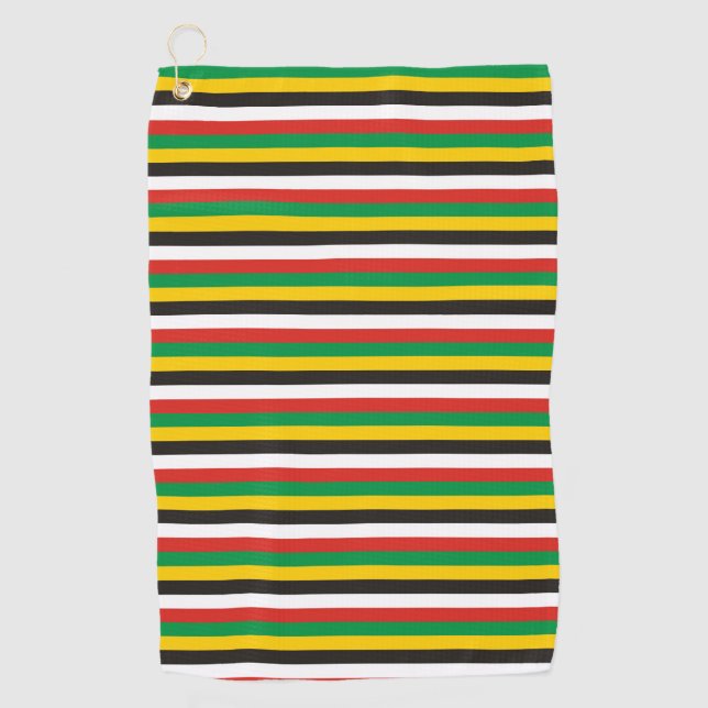 Serviette De Golf Dominica guyana flag stripes country line pattern  (Devant)
