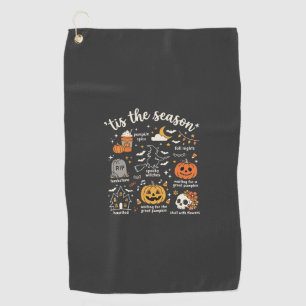 Serviette De Golf Doodle de Halloween C'est la saison design sorcièr