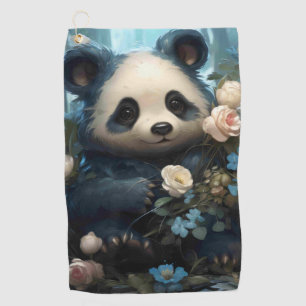 Serviette De Golf Doux Ours De Panda Chez Les Roses De La Jungle