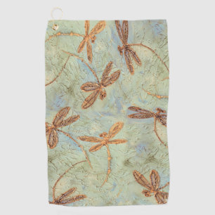 Serviette De Golf Dragonfly Dance Gold Golf Towel