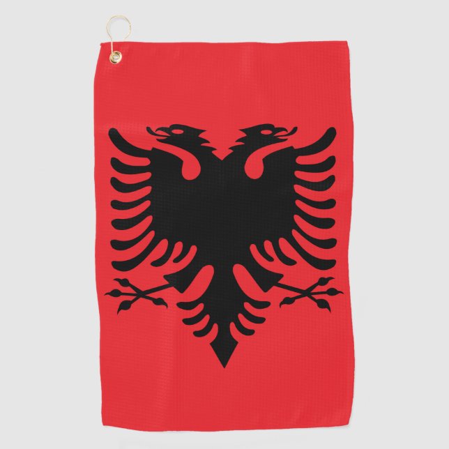 Serviette De Golf Drapeau albanais (Devant)