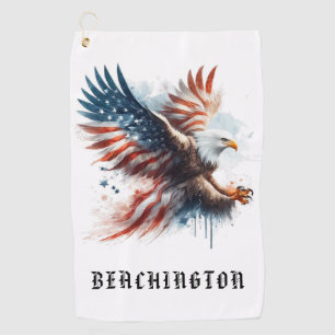 Serviette De Golf *~* Drapeau américain AP16 Bald EAGLE USA Golf Tow