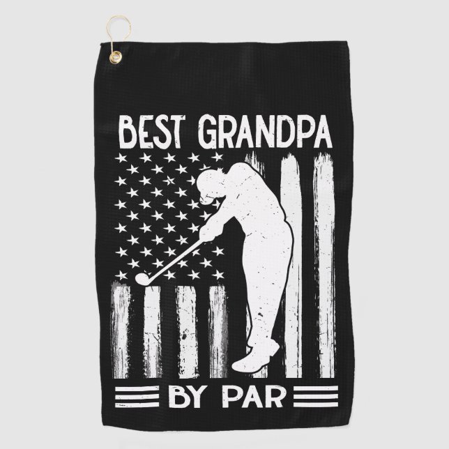 Serviette De Golf Drapeau Américain Meilleur Grand-Père Par Par Par (Devant)