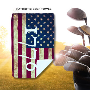 Serviette De Golf Drapeau américain patriotique vintage 1776